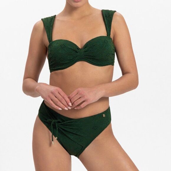 BEACH LIFE Green Embroidery Bandeau Bikini Top and Bottoms | Size: 36 - Picture 2 of 12